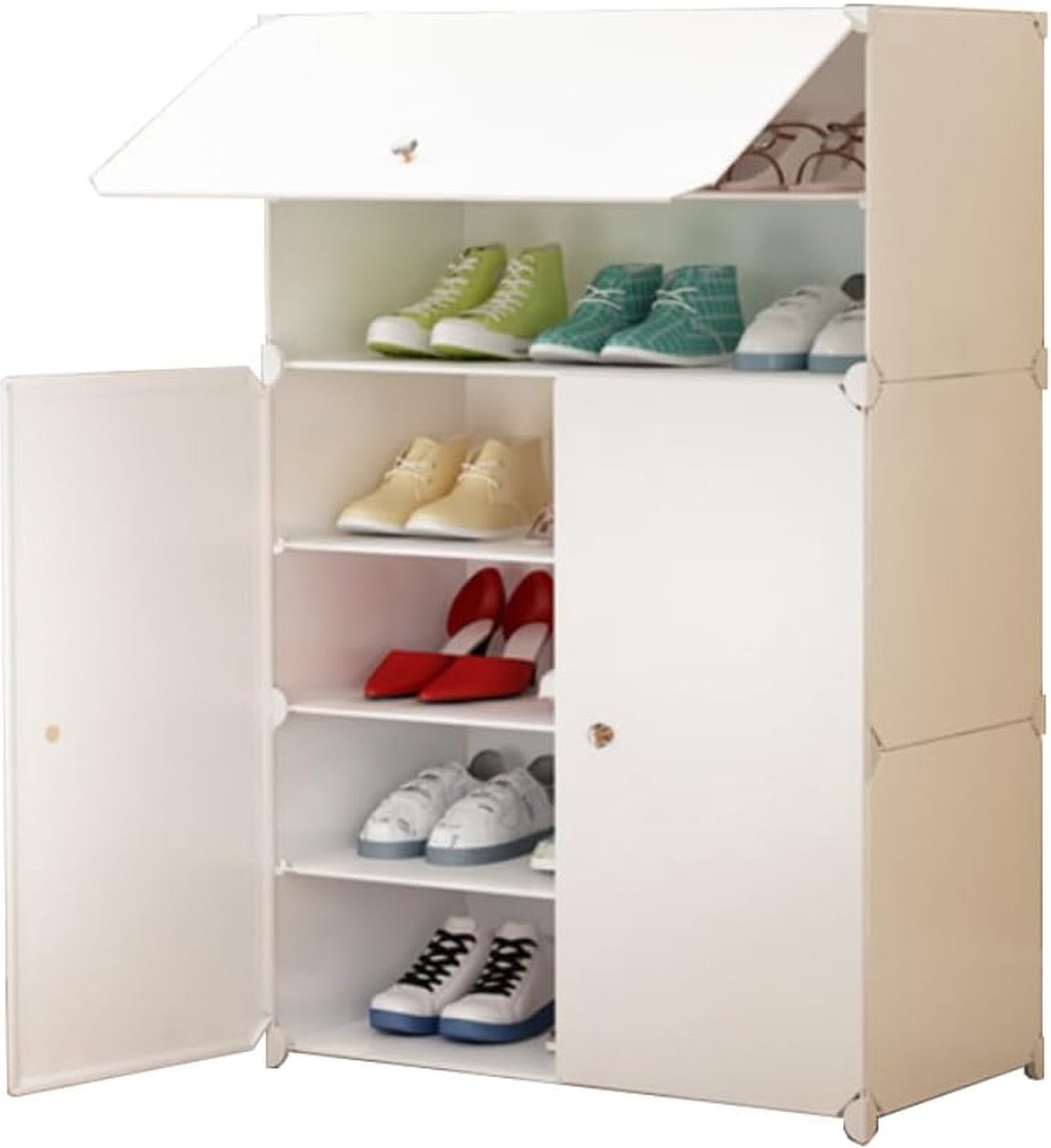 Modulair schoenenrek, schoenenorganizerkast voor entree. Schoenenrek voor in de hal. Schoenenrek. Opbergruimte voor thuis, hal, slaapkamer. 18 Een paar schoenen (6221148320384)