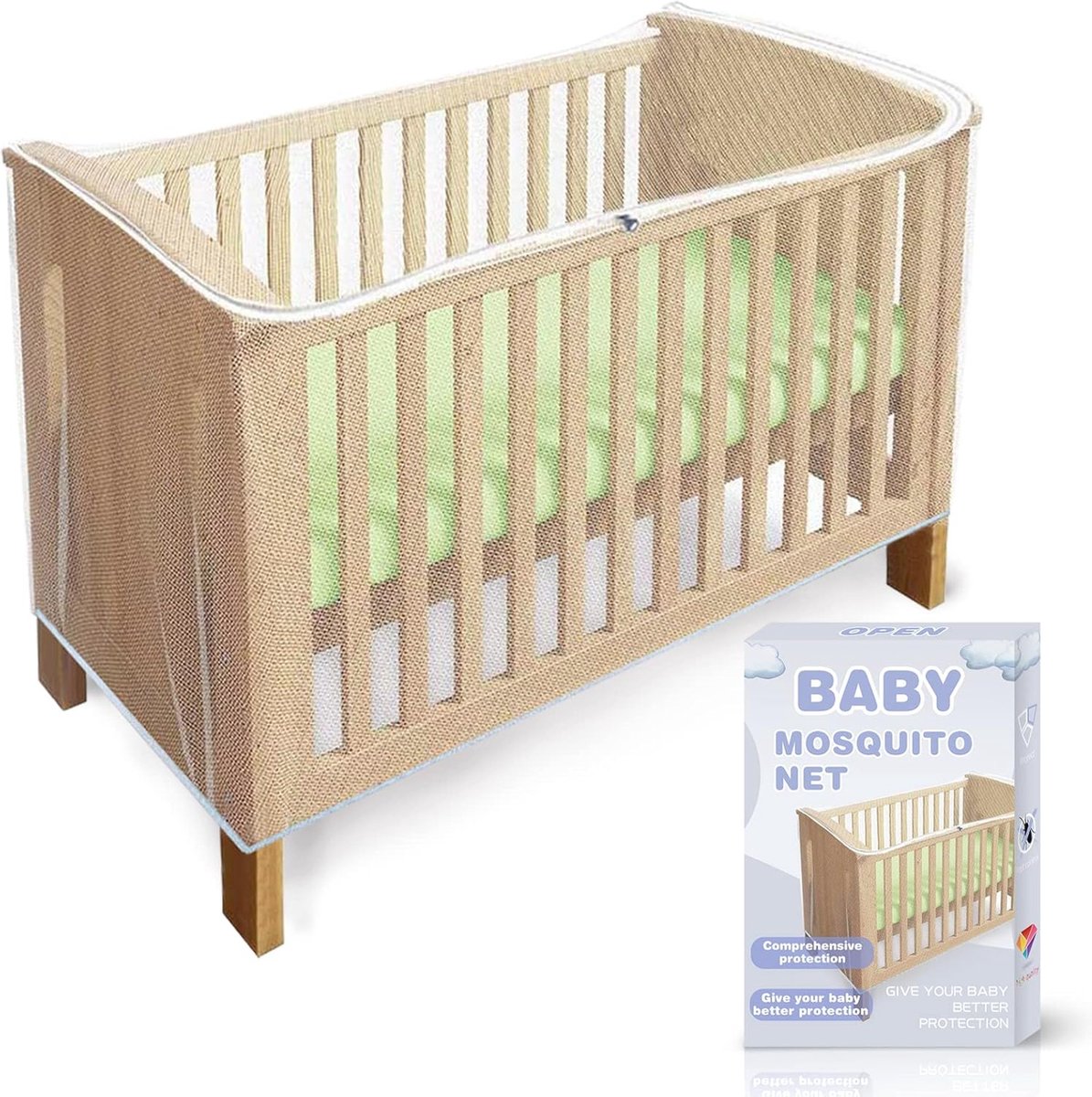 Muggennet voor babybed - Insectenbescherming voor veilige slaap (6152640041050)