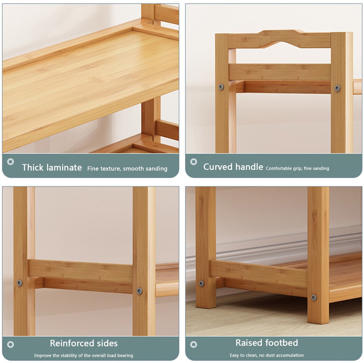 Multifunctioneel 6-Laags Bamboe Schoenenrek - Opberger voor Hal & Kast | Geschikt voor 18 Paar Schoenen | Stevig & Eenvoudig te Monteren (8785356051396)