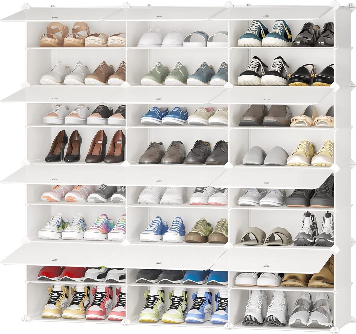 Multifunctioneel schoenenrek met afneembare scheidingswanden en stevige kunststof frame voor 20 paar schoenen (6152616133178)