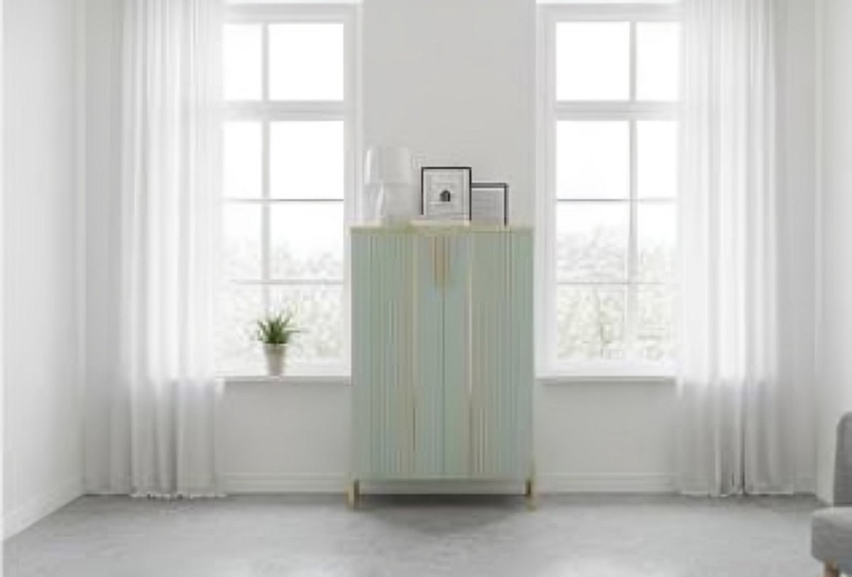 Nordic SlimLine Pro Schoenenkast met 3 Klepdeuren en Garderobe - Smalle Witte Schoenenkast met 5 Haken - Verstelbare Vakken - 60 x 25 x 130 cm - Ruimtebesparend Schoenenrek voor Hal, Entree en Woonkamer House&Garden (9506428974660)