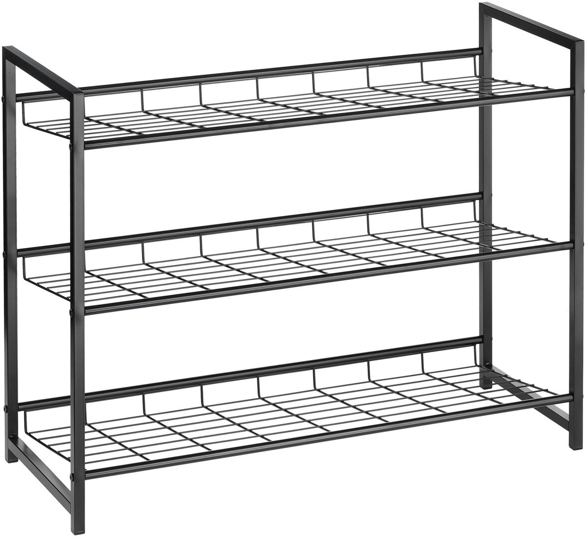 ORDO schoenenrek met 3 schappen, zwart gepoedercoat (4055641943595)