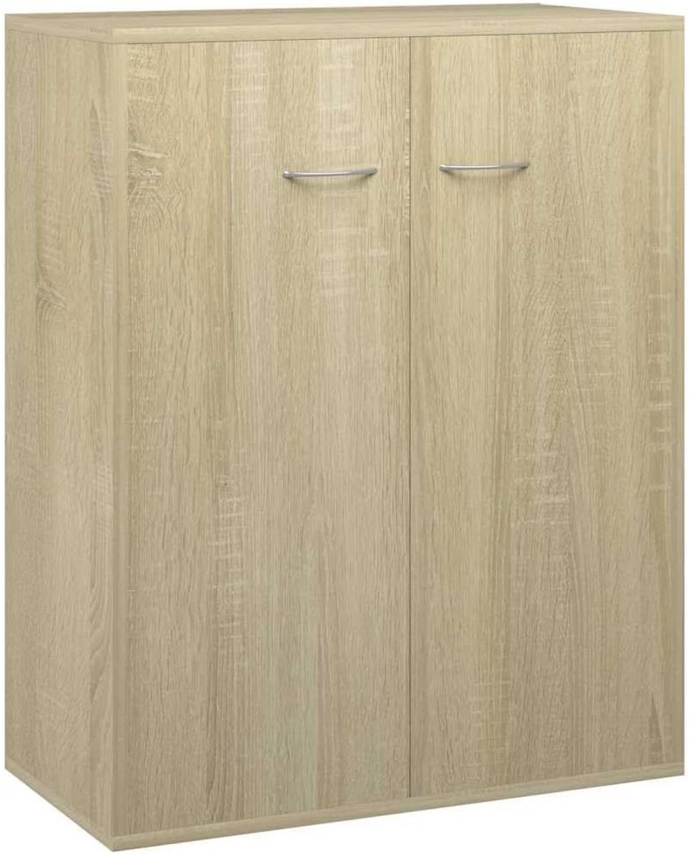 Opbergkast Dressoir Sonoma Eiken Wit met Vakken en Plank (9101097062047)