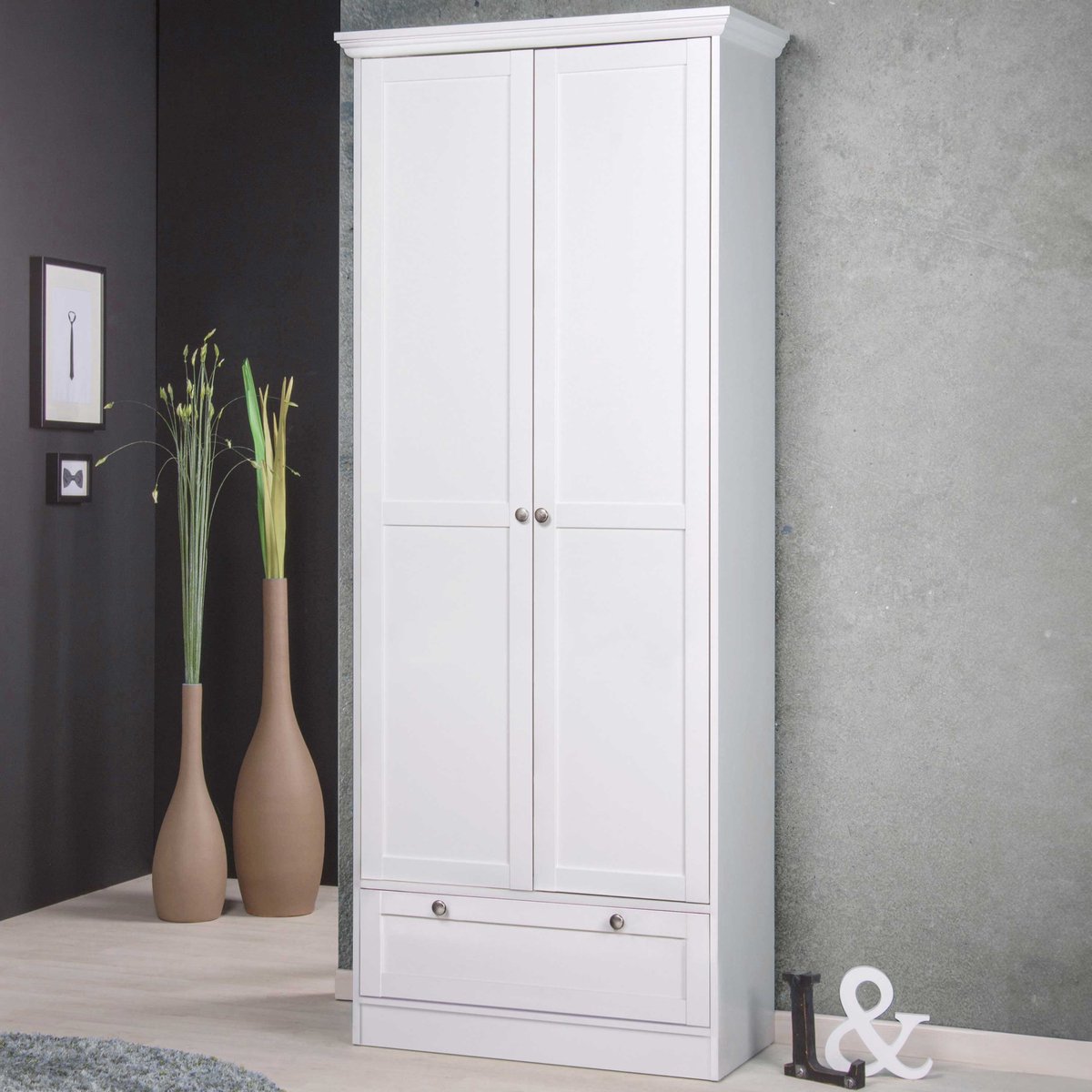 Opbergkast / schoenenkast Landwood - Finori - Schoenenkast - Wit - Spaanplaat (4260281756942)