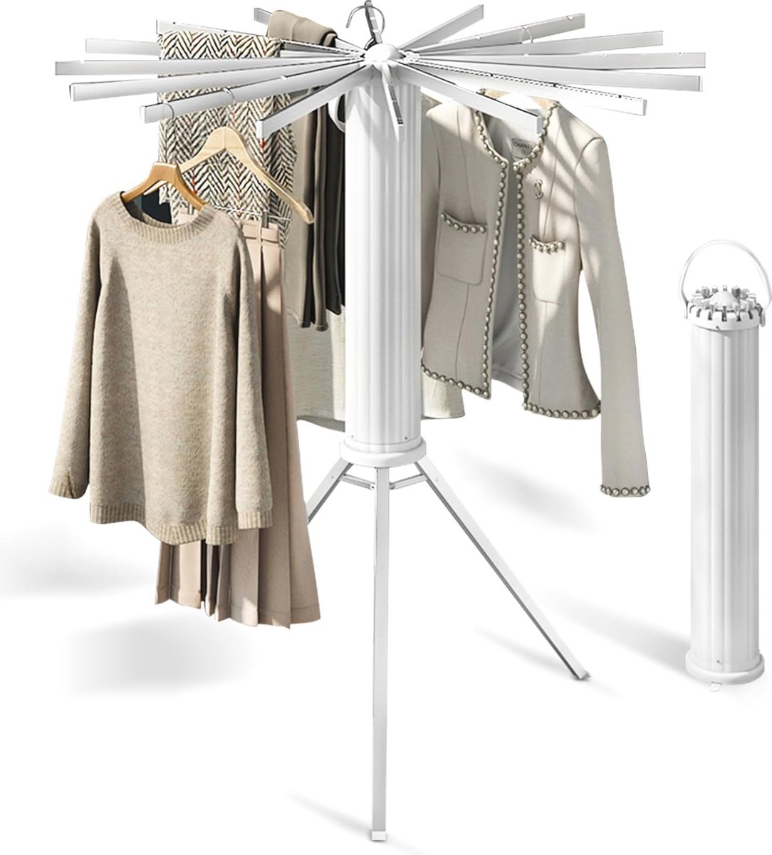 Opvouwbaar Droogrek met 16 Stangen en 35 kg Capaciteit voor Binnen en Buiten (6152644165141)