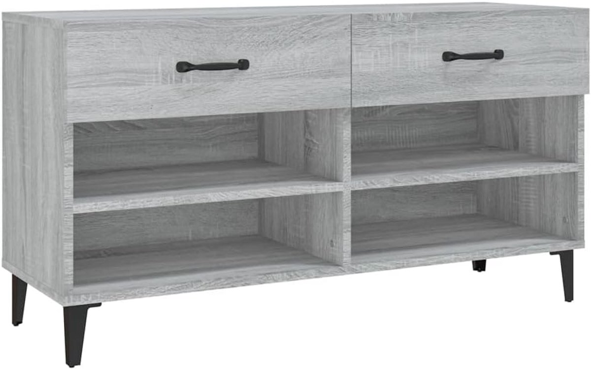 Praktische Schoenenkast met 102x35x55 cm Afmetingen - Opbergmeubel in Sonoma Eiken (9101105632743)