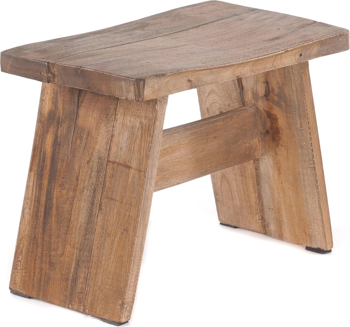 Rustieke Houten Voetenbank van Gerecycled Hout - 40x31x25 cm - Decoratieve Kruk voor Thuis (6152604263276)