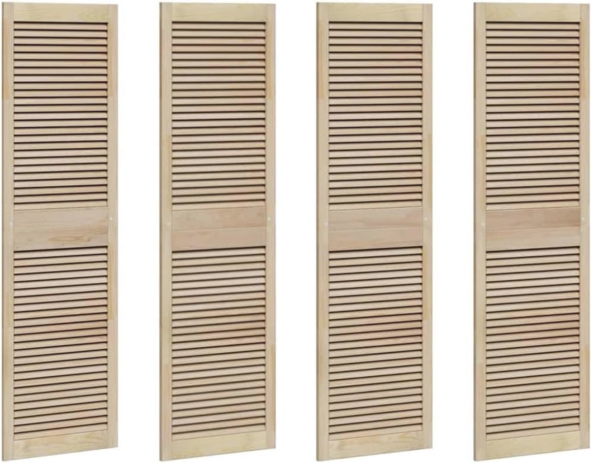 Rustieke Opbergkast van 170 x 49,5 cm van Massief Grenenhout met Slede Deuren en Verstelbare Planken (9101017910427)