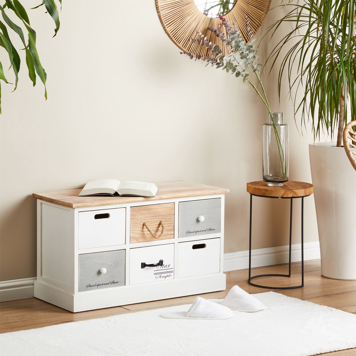 SALVA bank met 6 laden in vintage stijl (4055641953679)