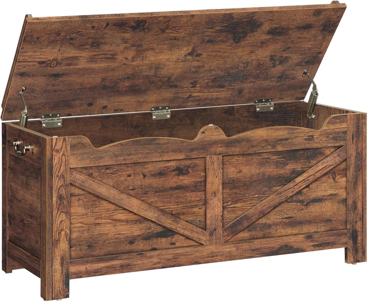 Schoenenbank met Opbergruimte - 100 cm Vintage Bruin, Zitkist voor Hal en Woonkamer (9101018445973)