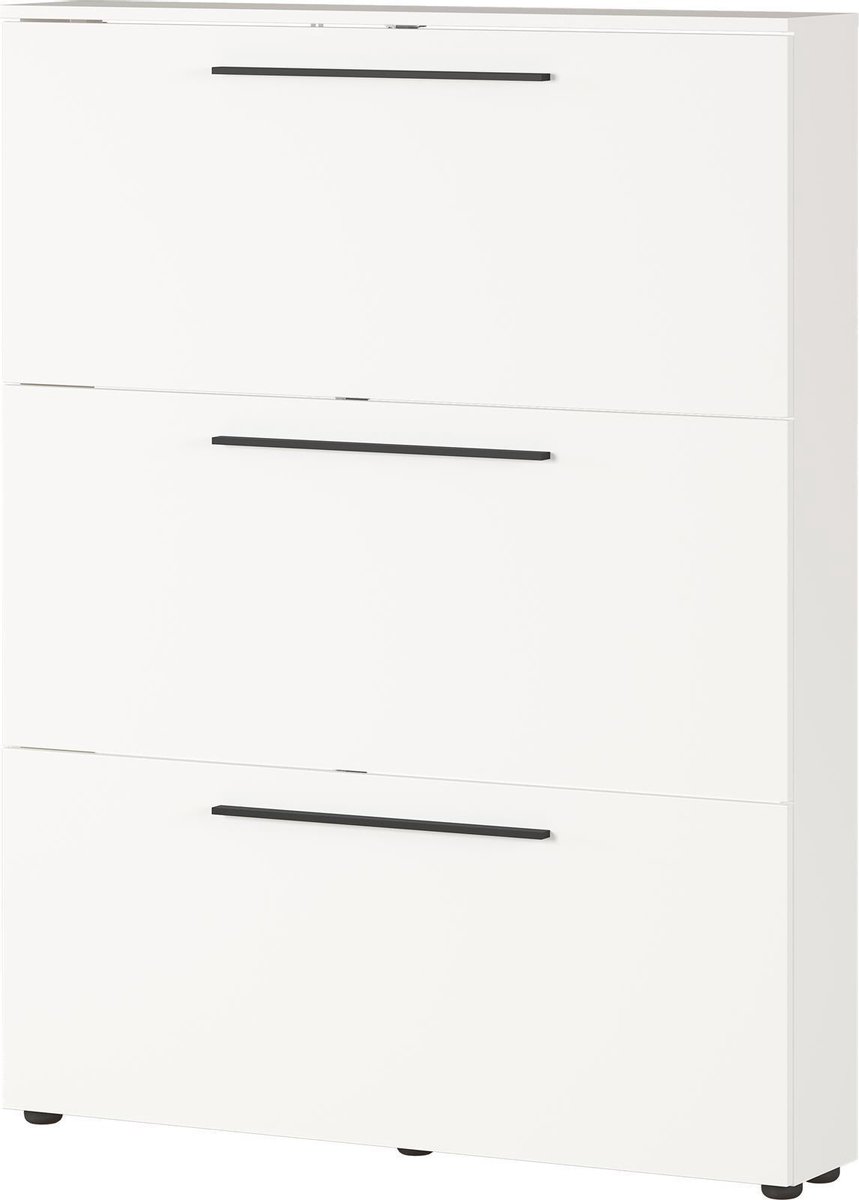 Schoenenkast Jonas 100cm met drie deuren - wit - Germania - Schoenenkast - Wit - Melamine; Spaanplaat (4005949257719)