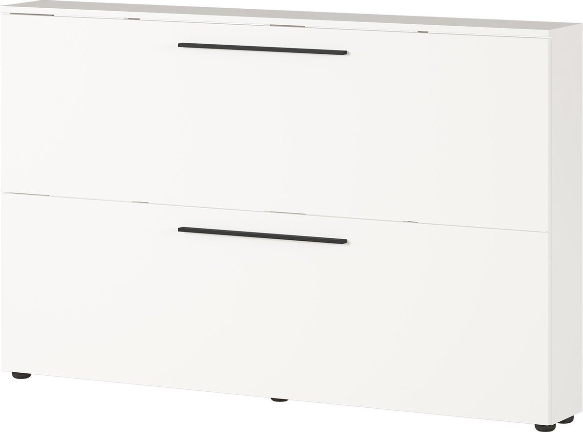 Schoenenkast Jonas 140cm met twee deuren - wit - Germania - Schoenenkast - Wit - Melamine; Spaanplaat (4005949257610)