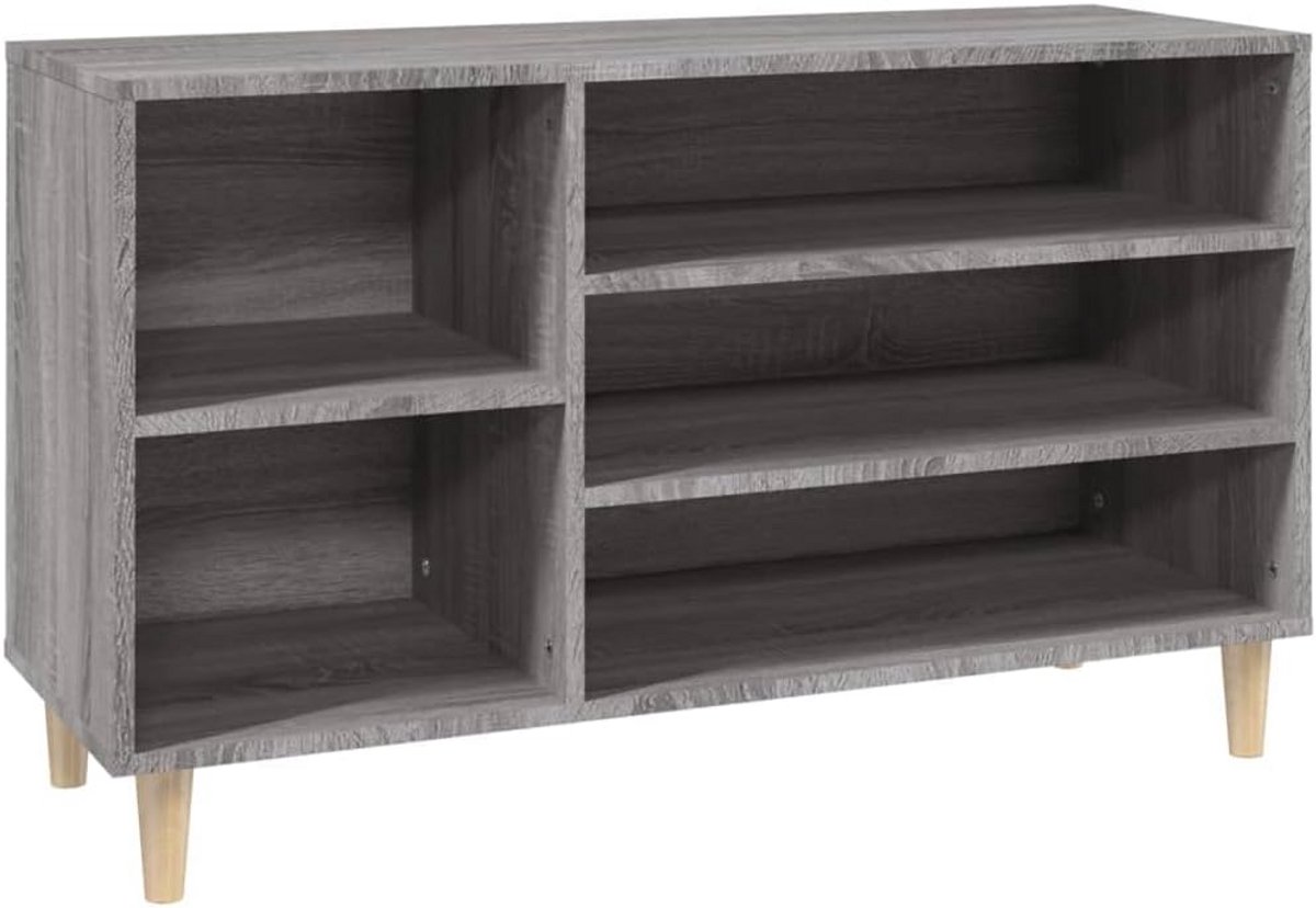 Schoenenkast Ladekast voor Schoenopslag 102x36x60 cm Sononma Grijs Hout (9101058499172)