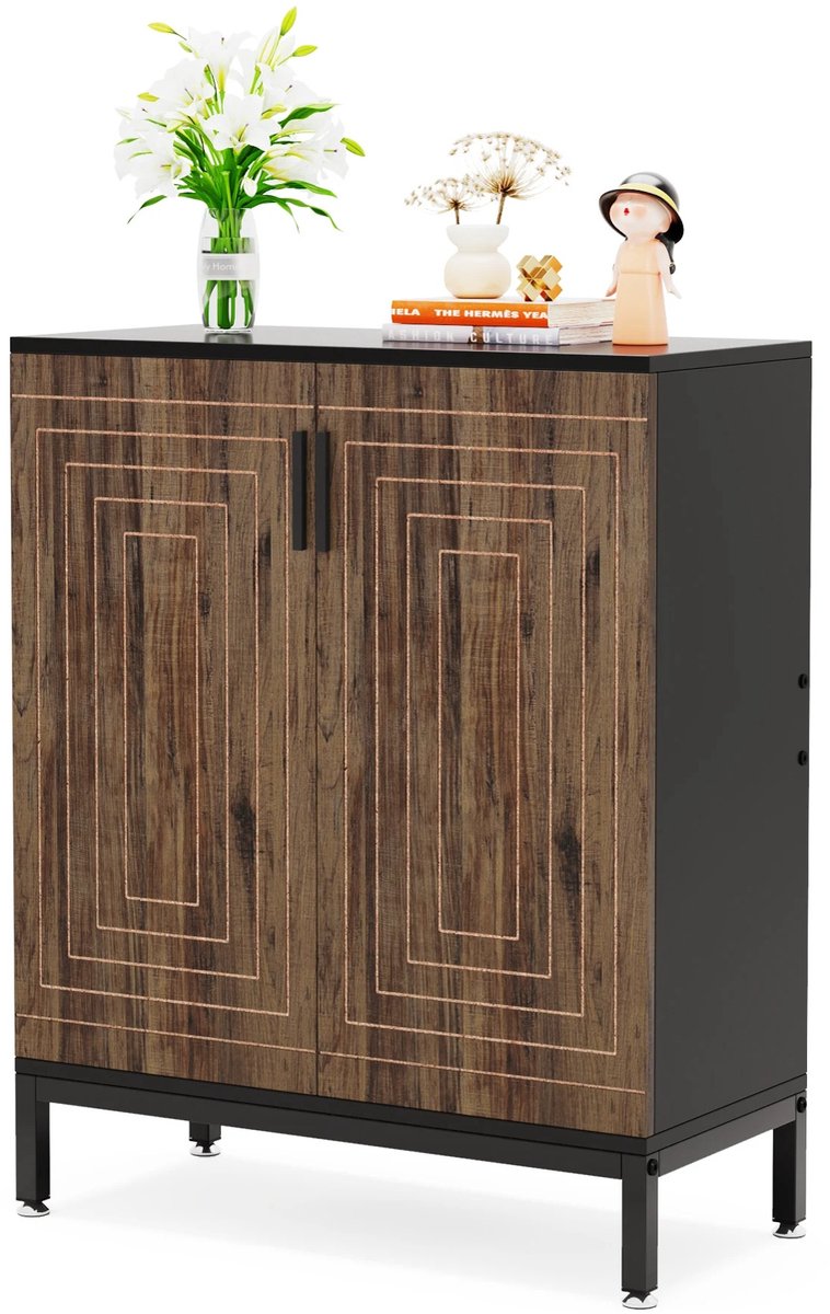 Schoenenkast - Opbergkast - 5 Verstelbare planken - Schoenenkast met deuren - 75x35x110cm - max. 20 paar schoenen (8721447040757)