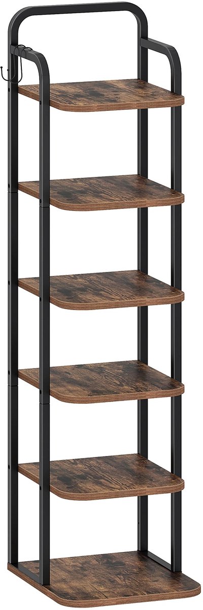 Schoenenkast - Schoenenrek - 6 laags - Bruin - Multifunctioneel - Schoenenrek Smal - 30x26x101cm (8721551400133)