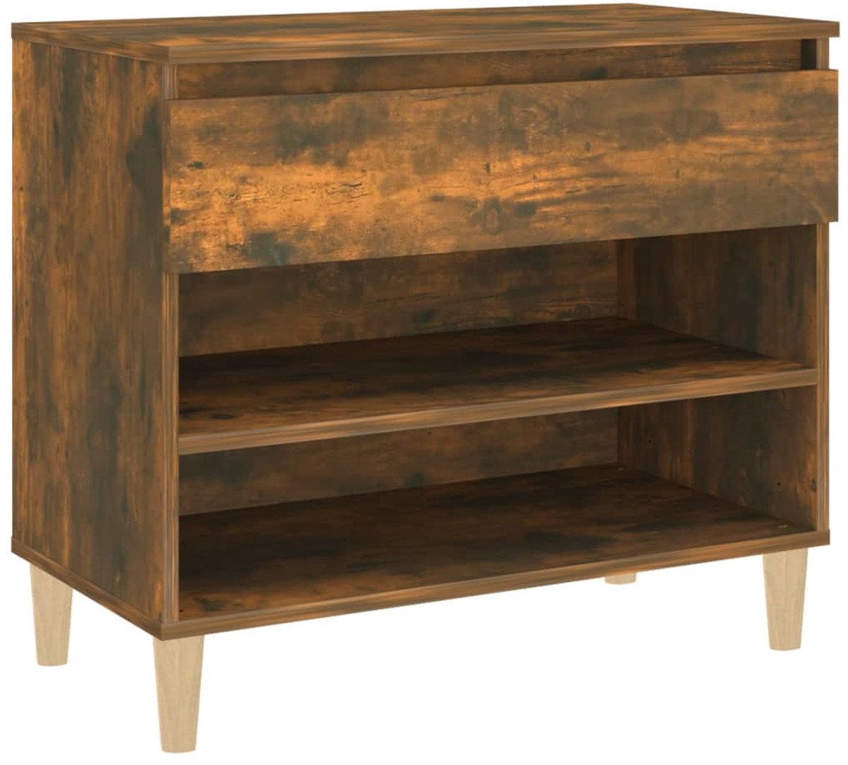 Schoenenkast | Schoenenrek | Opbergkast 70x36x60 cm bewerkt hout gerookt eikenkleurig (6248446691992)