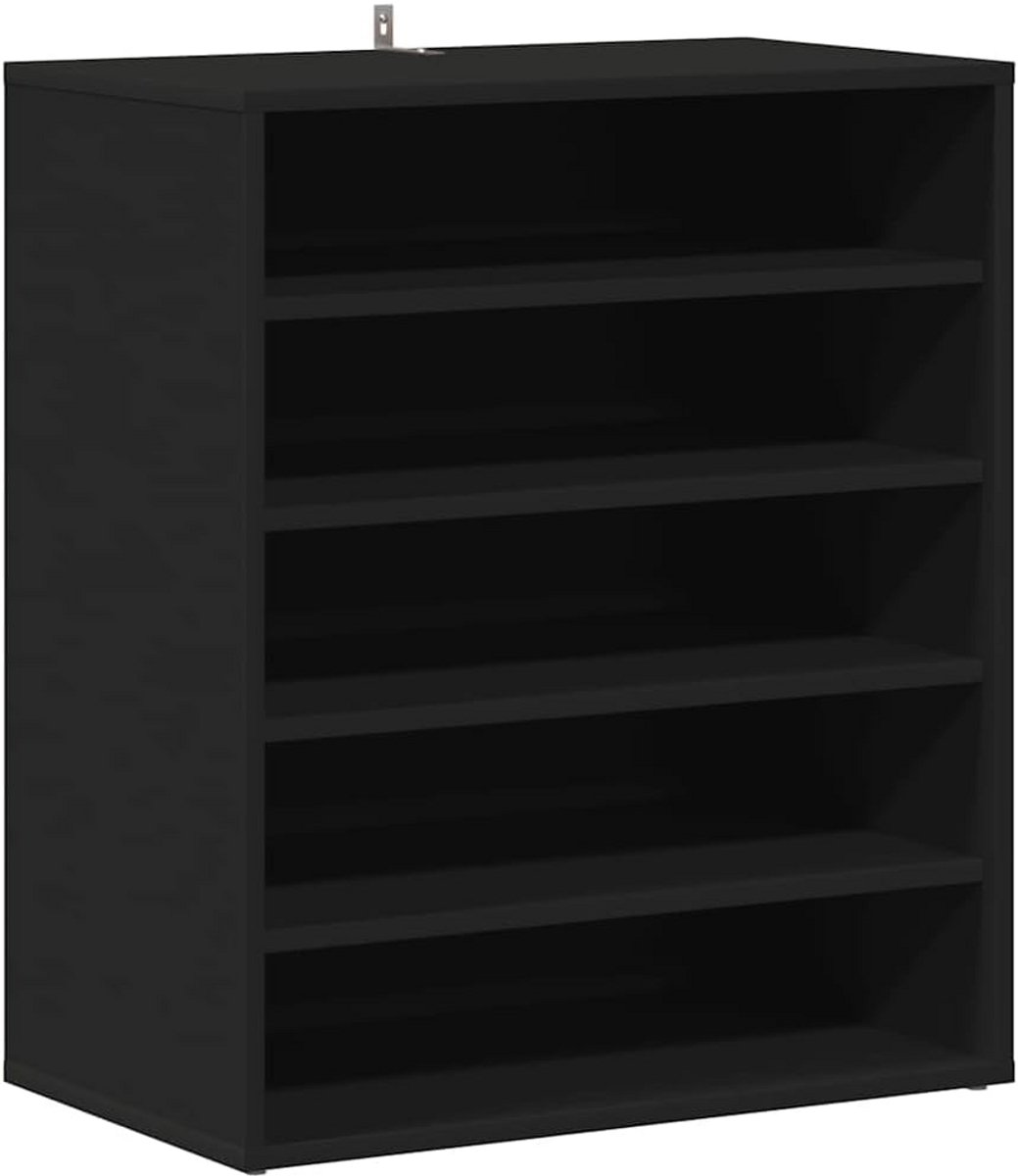 Schoenenkast Zwart 60x35x70 cm met 5 Verdiepingen - Compact en Modern Schoenenrek (9101058960658)