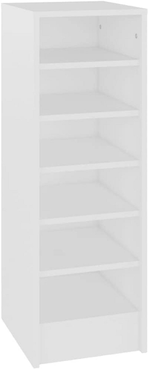 Schoenenkast met 6 vakken voor hal of slaapkamer - Wit - 31.5x35x90 cm (9101106306971)