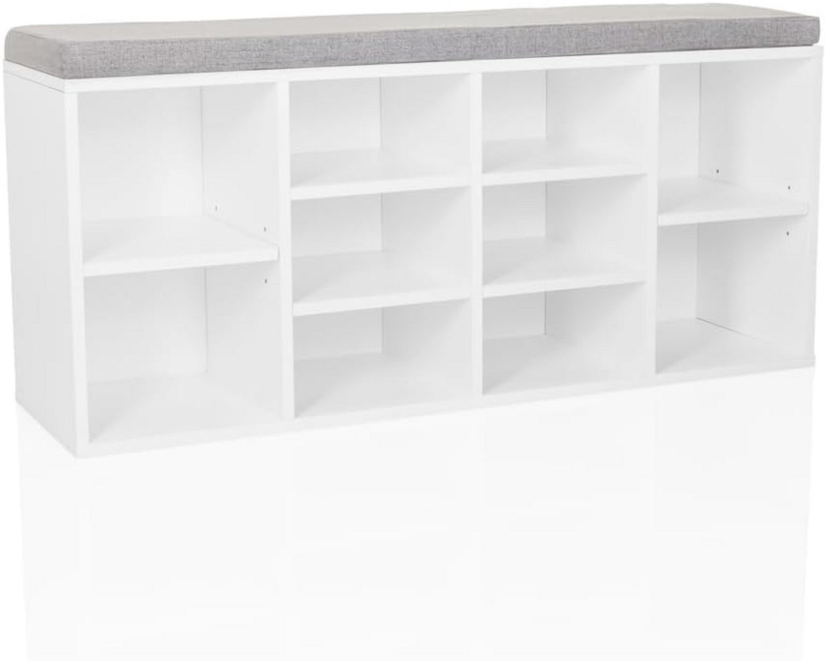 Schoenenkast met Zitting en 10 Vakken - Ladekast voor Hal en Gang (9101059330702)