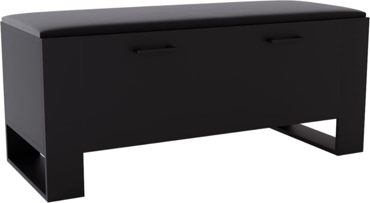 Schoenenkast met bank in modern design en robuuste kwaliteit. Voorzien van een gesloten schoenenrek en een comfortabel zitkussen. (5487569822659)