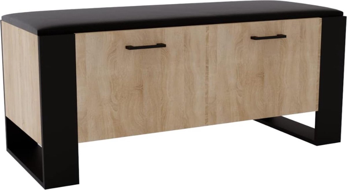 Schoenenkast met bank in modern design en robuuste kwaliteit. Voorzien van een gesloten schoenenrek en een comfortabele, gevoerde zitting. Perfect voor stijlvol opbergen en extra zitruimte. (5487569822666)