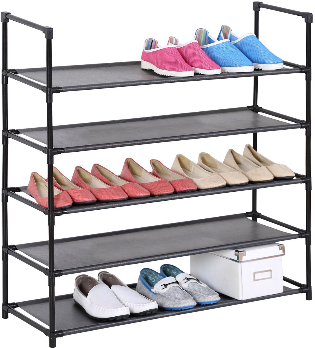 Schoenenrek WILLY zwart met 5 fleece schappen (4016787161007)