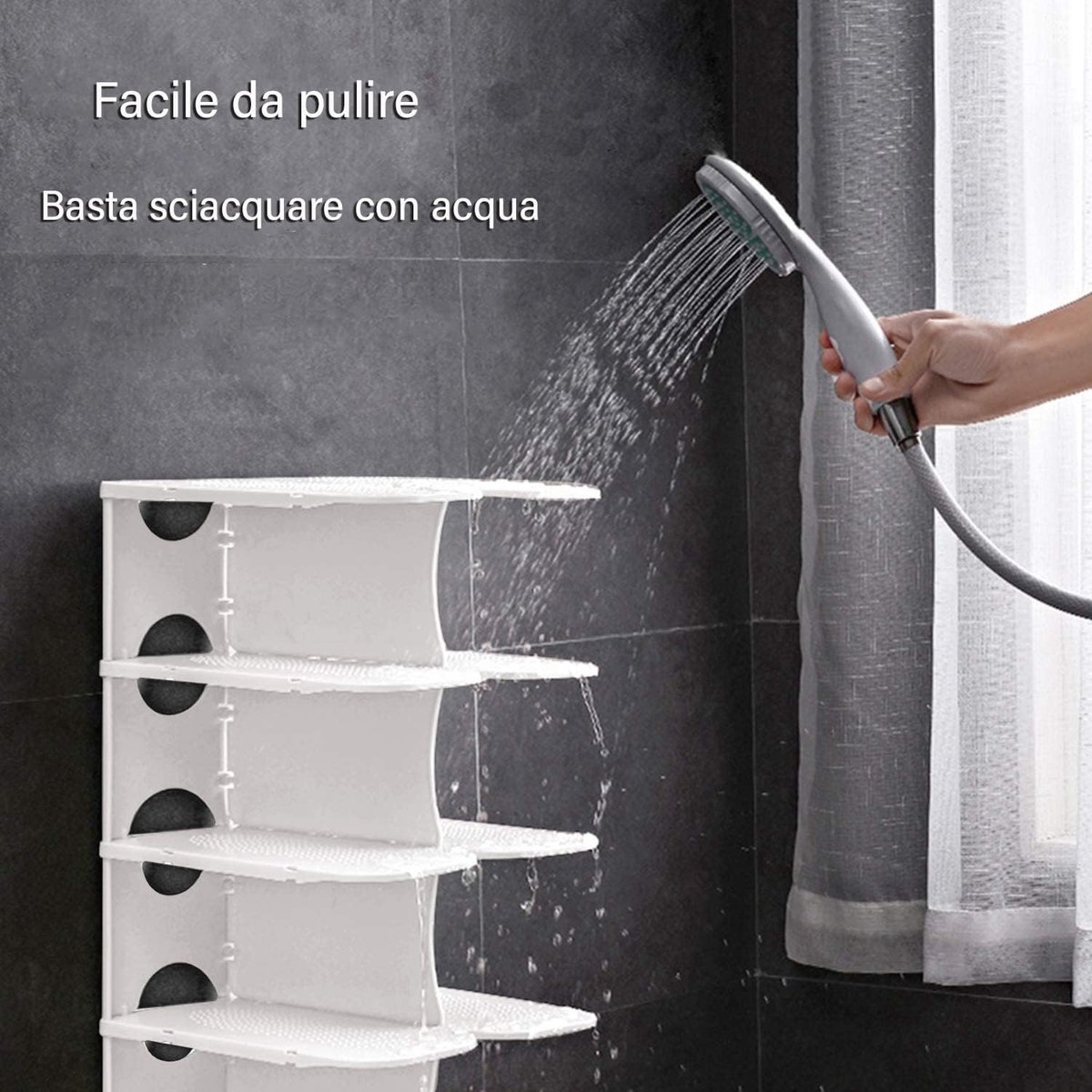 Schoenenrek met 6 verdiepingen, ruimtebesparend, schoenenrek smal, schoenenrek voor vrije combinatie, schoenenorganizer, wit (7595980426627)