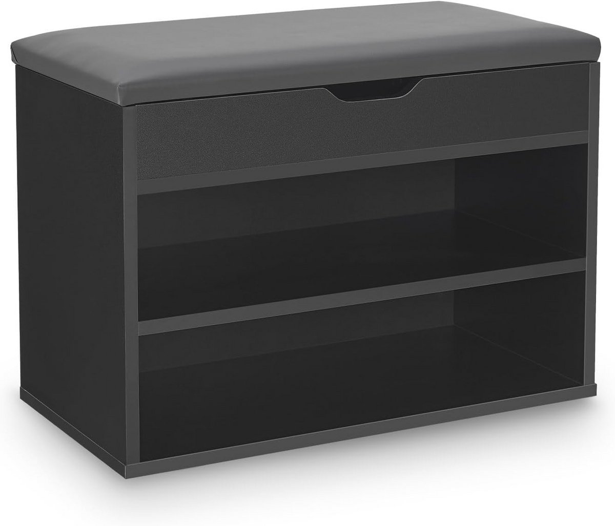 Schoenenrek met klapdeksel en gevoerde zitting - Ruimtebesparende schoenenbank met opbergruimte (6151857937927)