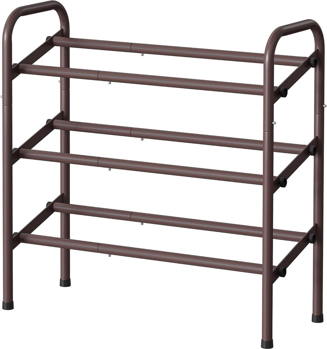 Schoenenstandaard 3 niveaus verstelbaar metalen rek voor hal garderobe - schoenenrek brons (6152325522515)