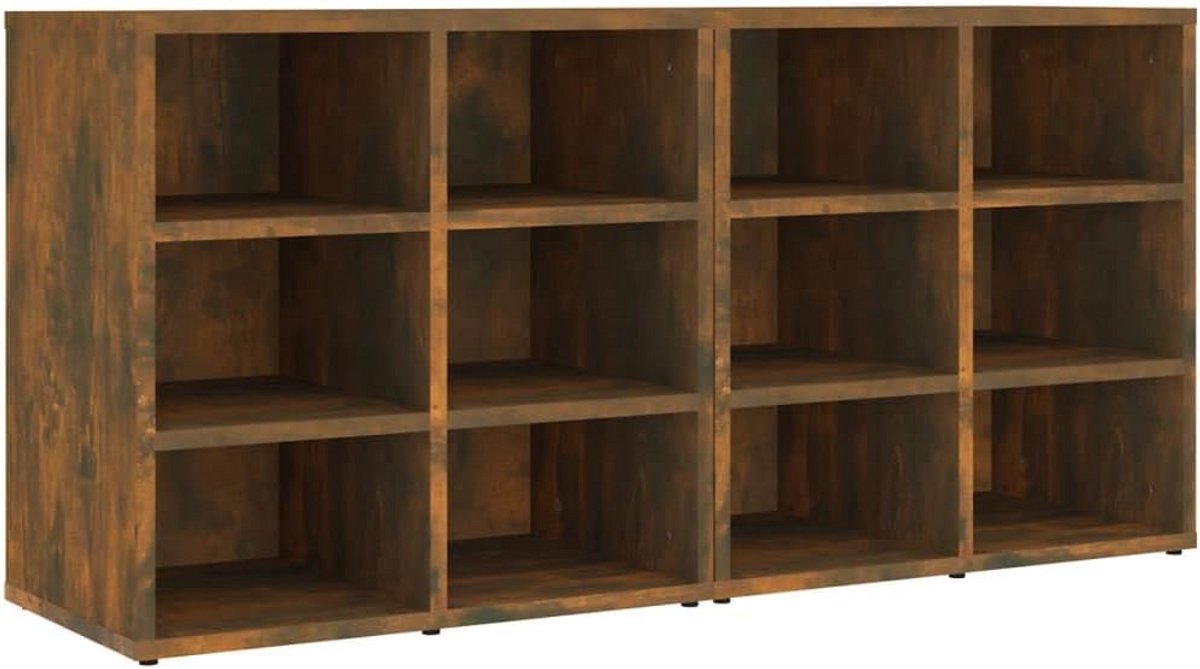 Set van 2 Schoenenkasten - Smoked Oak - Compacte Schoenenopbergers (9101059188570)