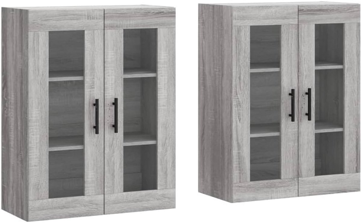 Set van 2 Wandkasten Ophangkasten Sonoma Eiken Grijs - Stevig Meubel (9101095158223)