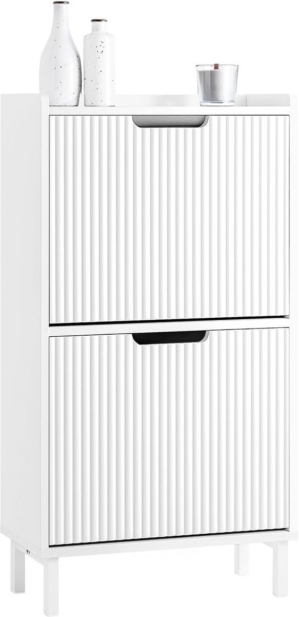 Slanke Schoenenkast met 2 Kantelkleppen - Compacte Schoenenopberger voor Hal (9101062496327)