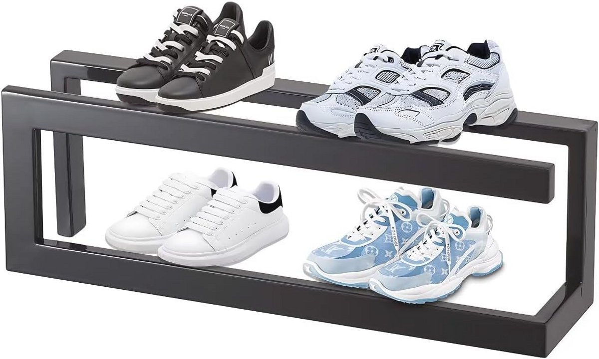 Smal Metalen Schoenenrek - Ruimtebesparende Schoenenstandaard voor Ingang, Hal en Slaapkamer - 42 x 10 x 14 cm (6151847273295)