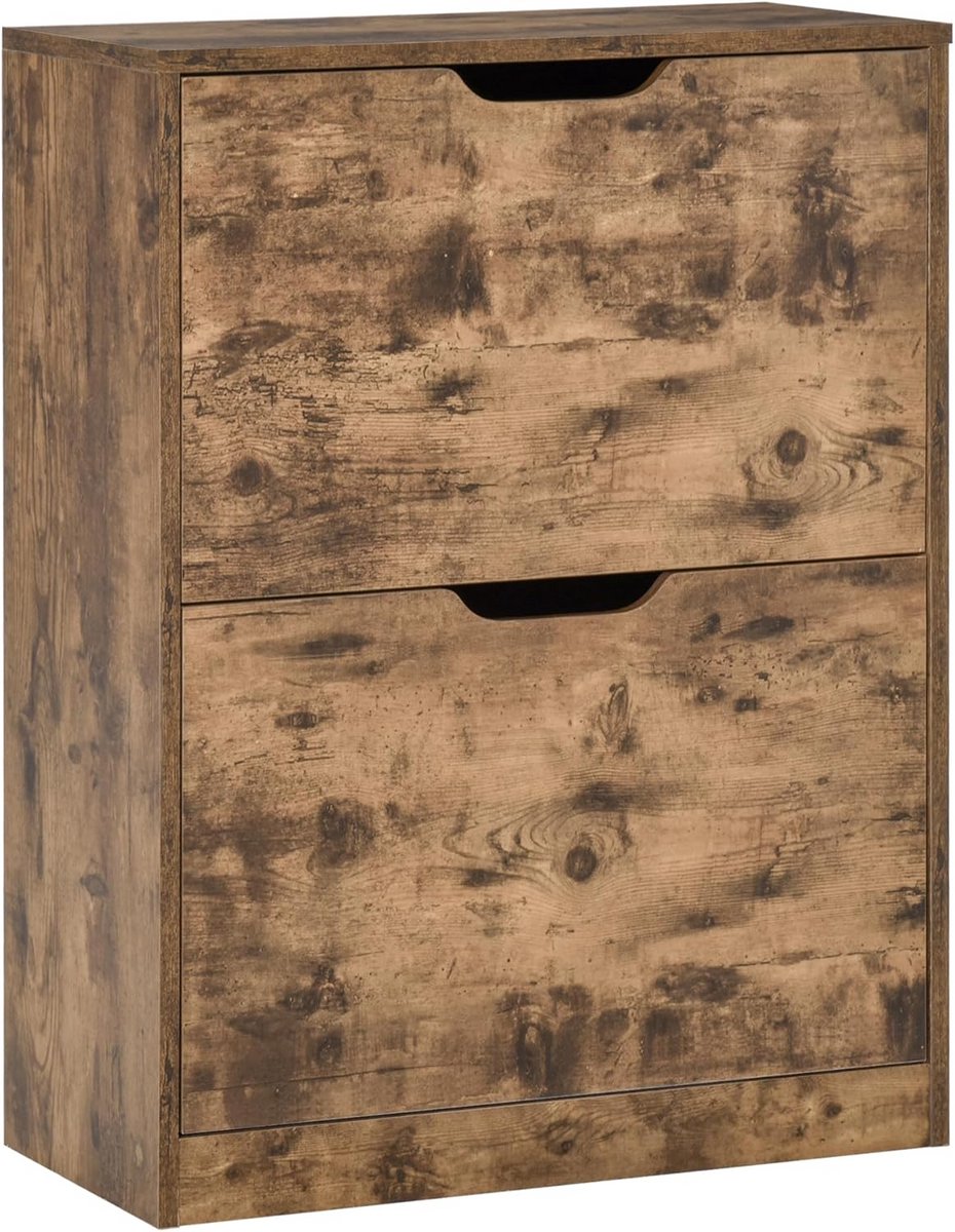 Smalle Industriële Schoenenkast met 2 Klapladen voor 12 Paar Opslag (9101060673256)