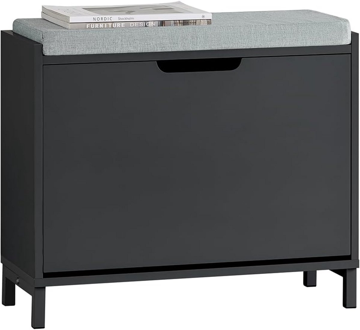 Smalle Schoenenkast met Opbergvak en Zitkussen voor Hal of Gang (9101051347982)