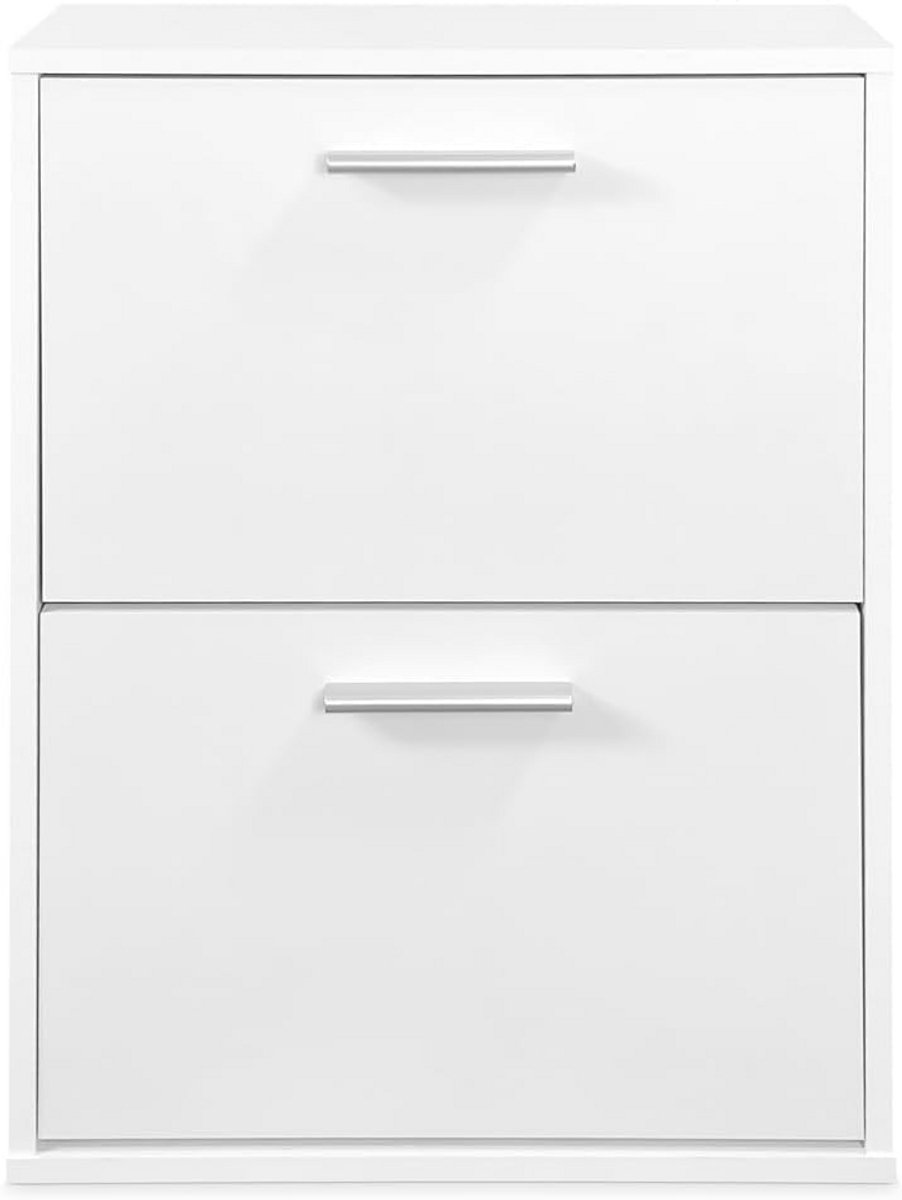 Smalle Witte Schoenenkast met 2 Deuren - Compact en Praktisch (9101038678023)