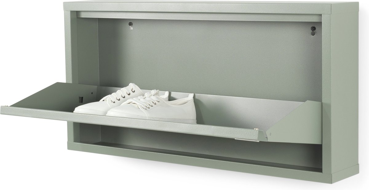 Spinder Design schoenenkast Billy 1 - Dusty Green - 3 paar schoenen - Staal (8712077109082)