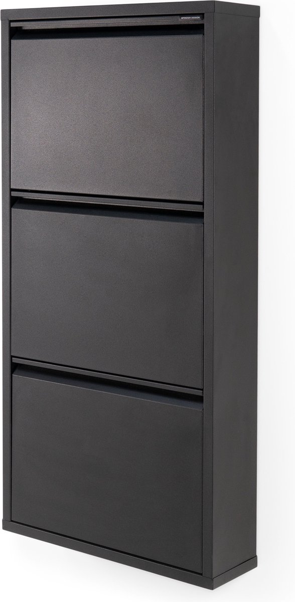 Spinder Design schoenenkast Billy 3 - Zwart - 6 paar schoenen - Staal (8712077106050)