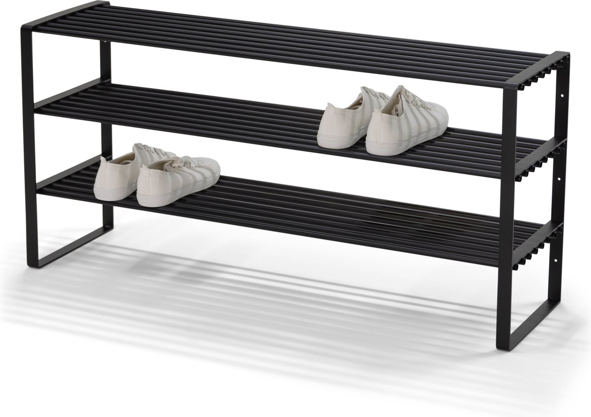 Spinder Design schoenenrek Rex SR 2 - 100 Cm - Zwart - 16 paar schoenen - Staal (8712077108917)
