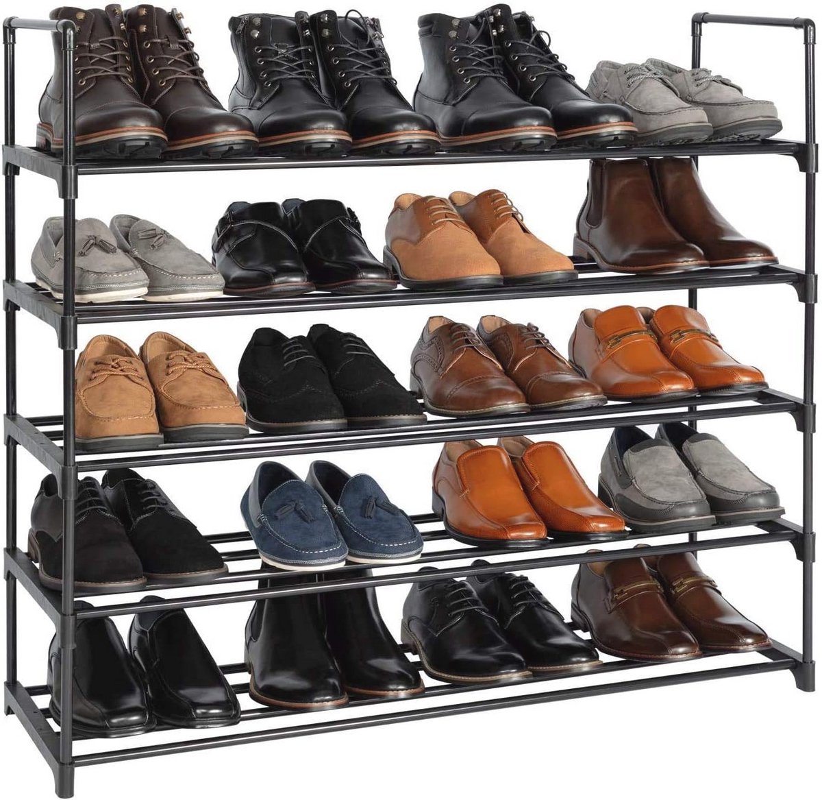 Stapelbaar schoenenrek met 5 niveaus - Duurzame opbergoplossing voor schoenen en accessoires (6151847373308)