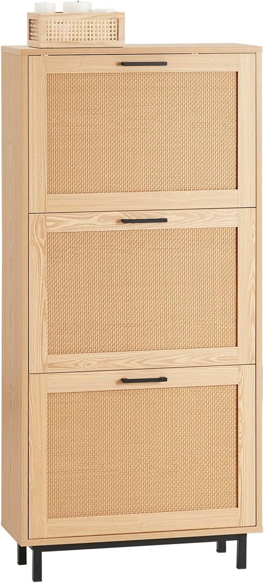 Stijlvolle Schoenenkast met 3 Kantelvakken voor Hal en Woonkamer (9101059030213)