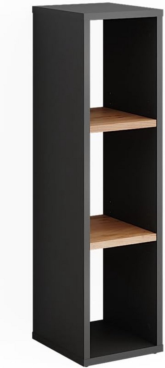 Stijlvolle Schoenopberger Orlando Anthraciet Eikenhalmeubel met Verstelbare Planken (9101112655094)
