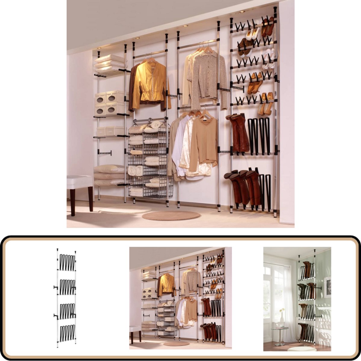 Telescopisch Laarzenrek Aluminium - vidaXL Laarzenrek - Schoenuitlegger - Botenstalling - Opbergruimte - Aluminium Laarzenrek (8114157319341)