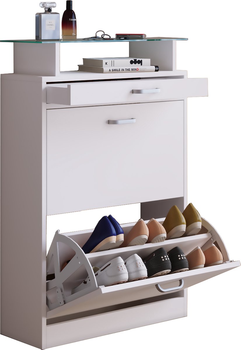 VCM Houten schap Kipper schoenenrek Schoenenkast Schoenenkipper 2 kleppen Schap Sipos M Houten schap Kipper schoenenrek Schoenenkast Schoenenkipper 2 kleppen Schap Sipos M (4051814381751)