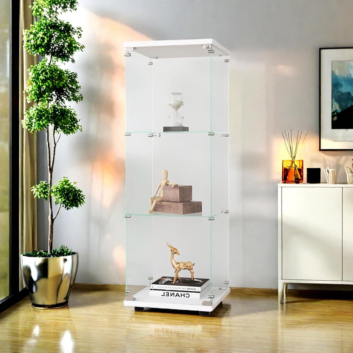 Vitrinekast met Glas - Vitrinekasten Woonkamer - (LxWxH) - Kast (9101120047409)