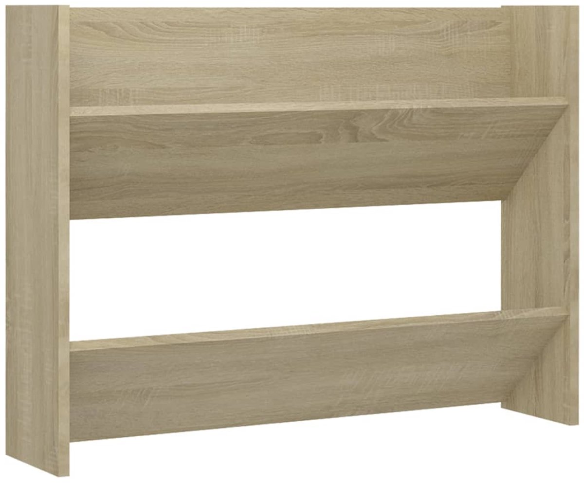 Wandschoenenkast | Schoenenrek 80x18x60 cm bewerkt hout sonoma eikenkleurig (6932537461754)