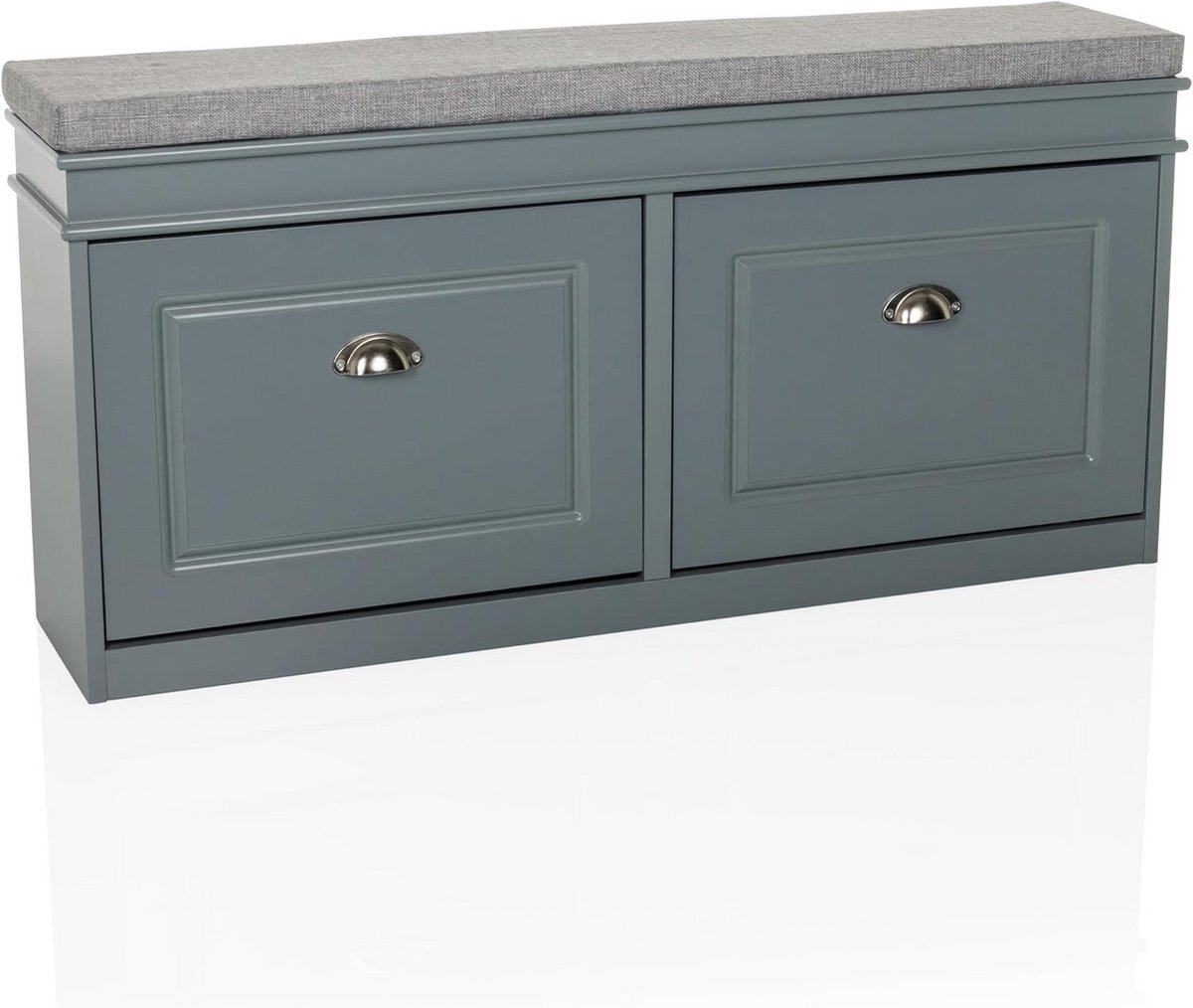 Zitbank met Schoenopbergsysteem - Halmeubel met 2 Kleppen en Zitkussen (9101052624969)