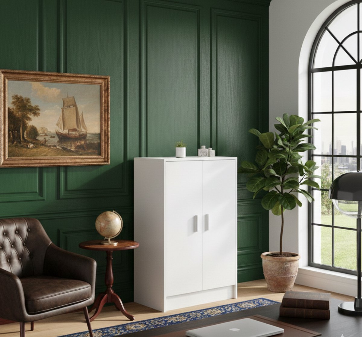 vidaXL - Schoenenkast - Met Deuren - Compact & Ruimtebesparend - Moderne Gangcommode - Wit - 60 x 35 x 92 cm-Medahomestore (9503141896231)