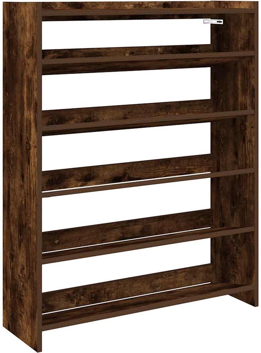 vidaXL Schoenenrek - 80x25x100 cm - Gerookt Eiken (8938233039714)